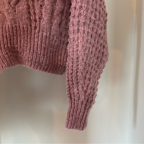 Gentle Fawn pink cable knit cropped sweater size XS - Picture 3 of 3